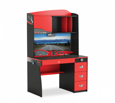 Champion Racer Concept Desk With Unit ספרייה