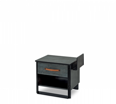 Dark Metal Nightstand שידה